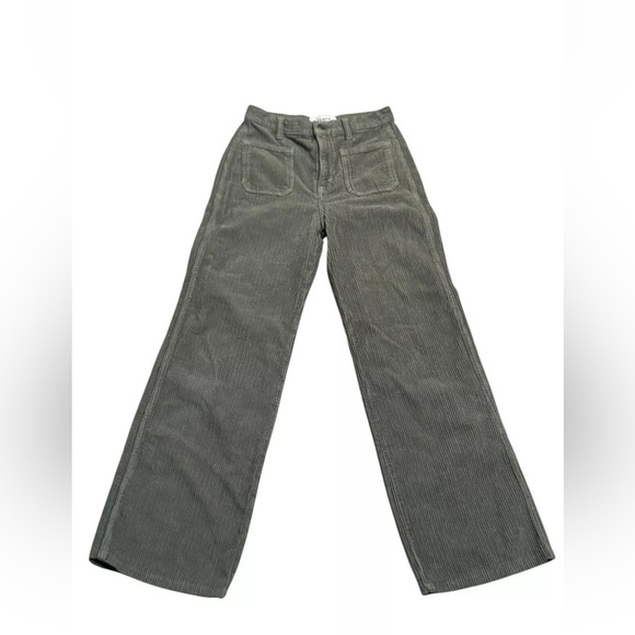 Reformation Pants - Reformation Alyssa High Rise Wide Leg Corduroy Pants Size 25 Green
